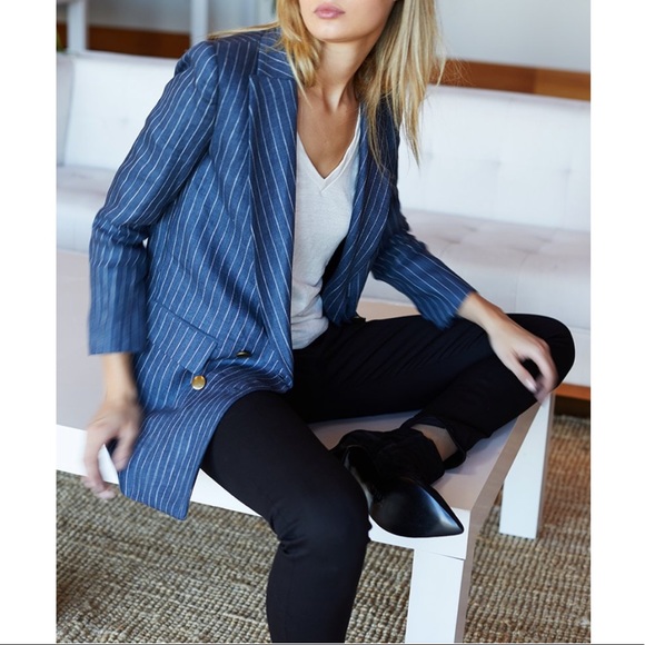 Emerson Fry Double Breasted Jacket- Pinstripe - Picture 2 of 3